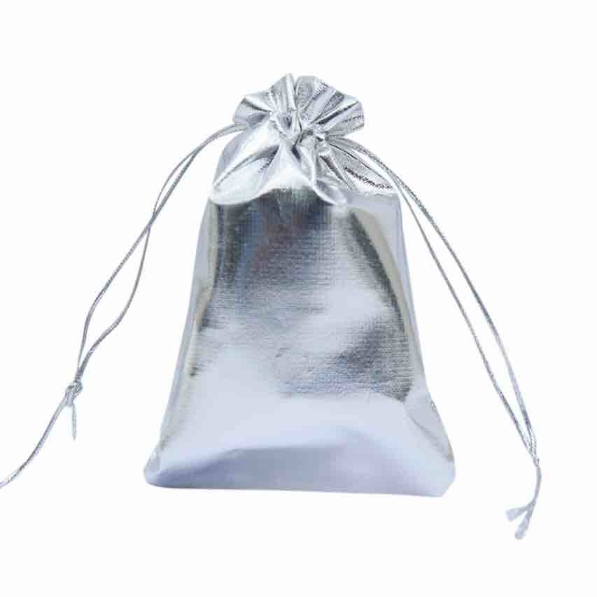 Shiny golden & silver pouches