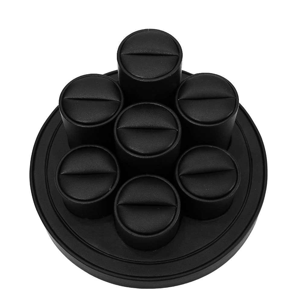 jewellery 7 ring stand black PU